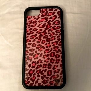 Wildflower pink cheetah phone case